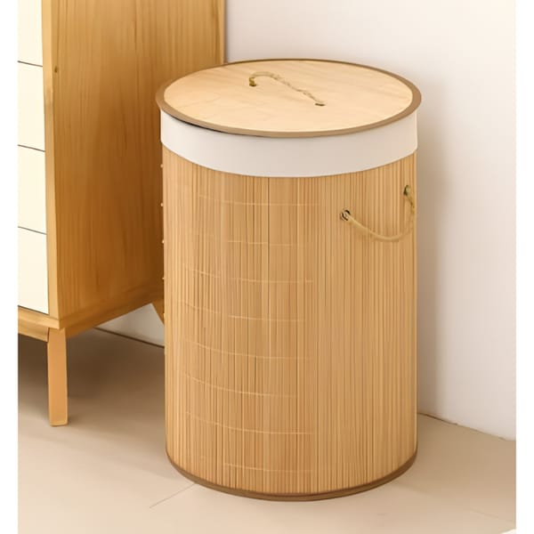 Cesto de Bambu Para Ropa Diseño Moderno HOG0701