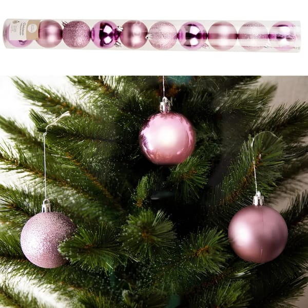SET DE 9 BOLAS NAVIDEÑAS ROSAS NJ-2024-2-A