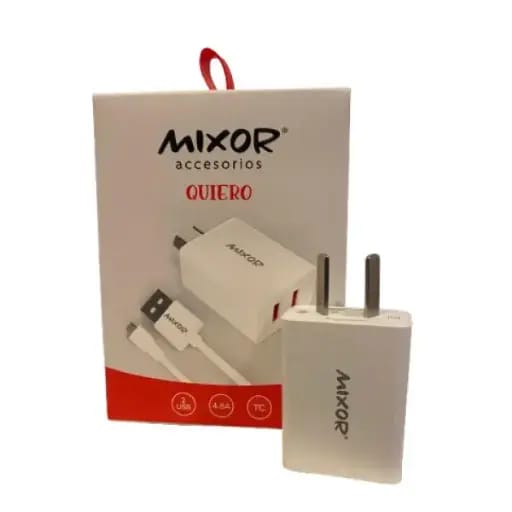CARGADOR MIXOR QUIERO 2 USB + CABLE TC