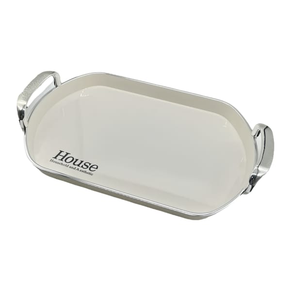 Bandeja Elegante Ovalada de Polimero Doble Manija House AD291-02 24x35cm