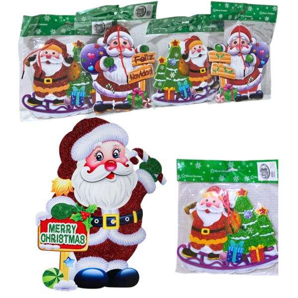 CARTEL FELIZ NAVIDAD DOBLE CARA COLGANTE CH24-N-1
