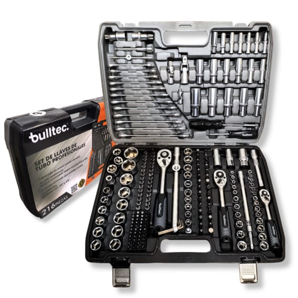 Set de Llaves Tubo Profesionales 216 Piezas BULLTEC BT0216
