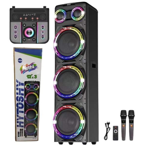 Parlante Torre RGB Bluetooth 3×12" Pulgadas HYTOSHY HY-312A