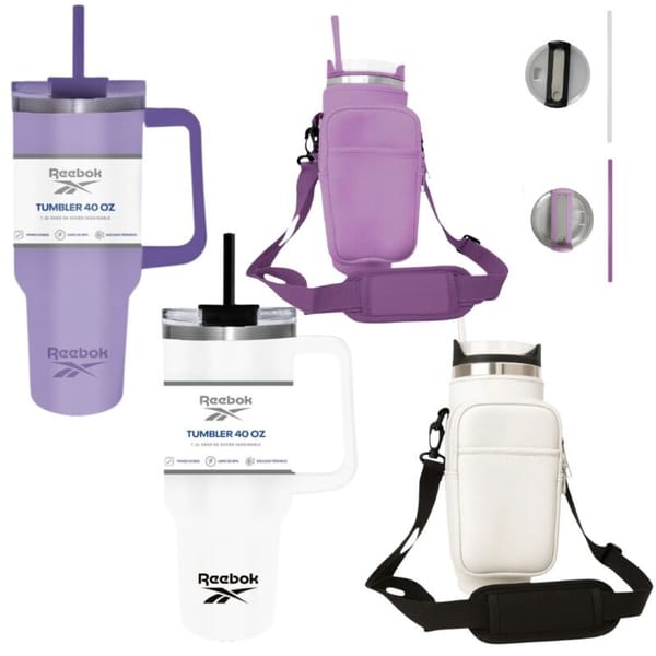 BOTELLA DE ACERO INOXIDABLE REEBOOK CON FUNDA Y ESTUCHE PREMIUM