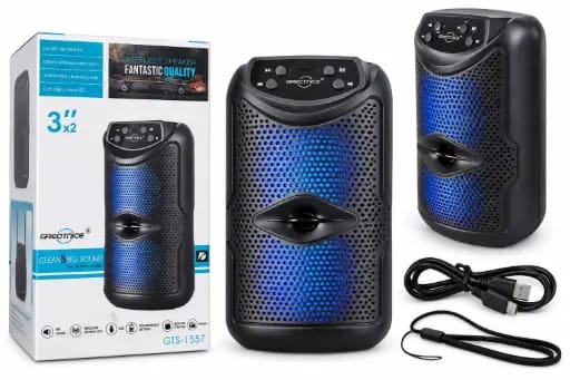 PARLANTE PORTATIL 2x3'' CON LUCES LED AYV0208