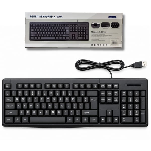 Teclado USB para PC con Teclado Numérico AOAS A-1015