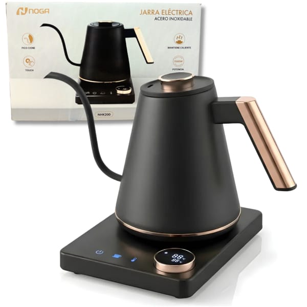 Pava Electrica 1L 1100W Temperatura Exacta Touch Pico Cisne LED NOGA NHK 200