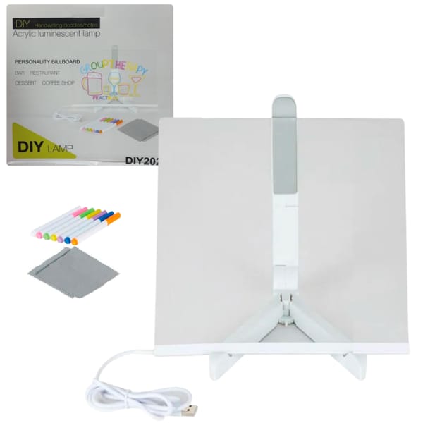 Pizarra Acrilica Luminosa 210x210mm DIY LAMP 2020