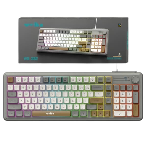Teclado USB 99 Teclas con Luz RGB Gaming WEIBO WB-222