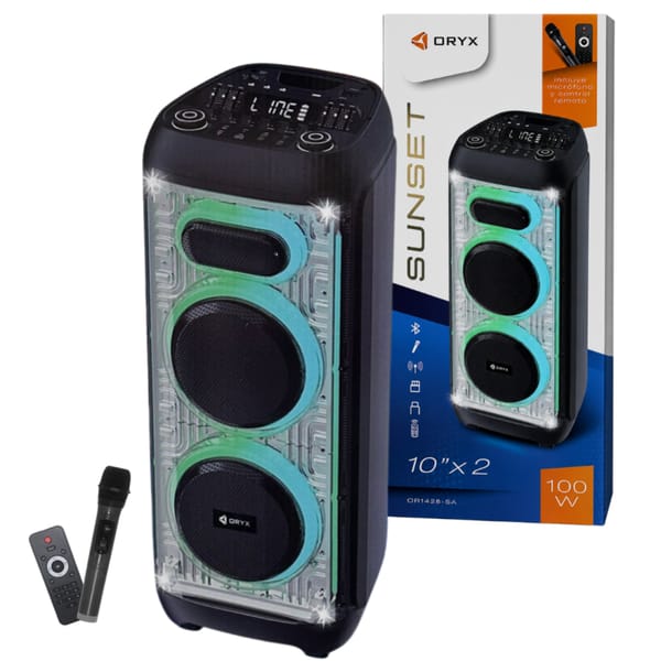 Parlante Bluetooth 2 x 10" Pulgadas ORYX SUNSET