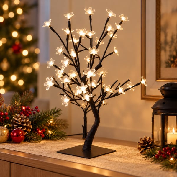 ARBOL NAVIDAD 50CM c/ LUCES LED CALIDAS NV28