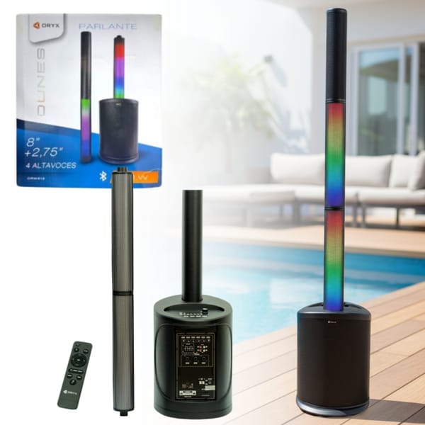 Parlante Torre Dunes 130W Bluetooth, luces LED y 4 altavoces