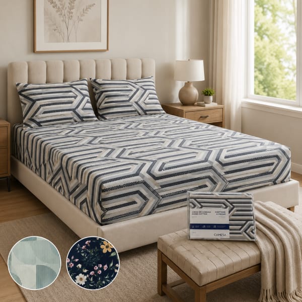 Juego de Sabanas Micro Cotton 4 Piezas QUEEN CAMESA