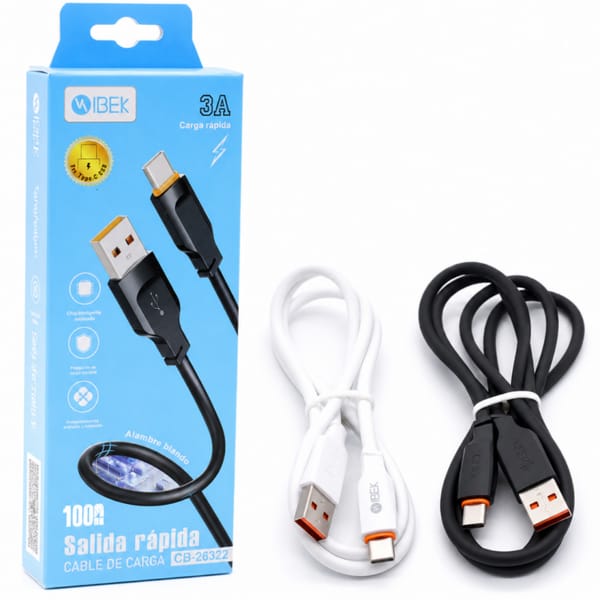 CABLE IBEK 3A USB-TIPO C CB-26322
