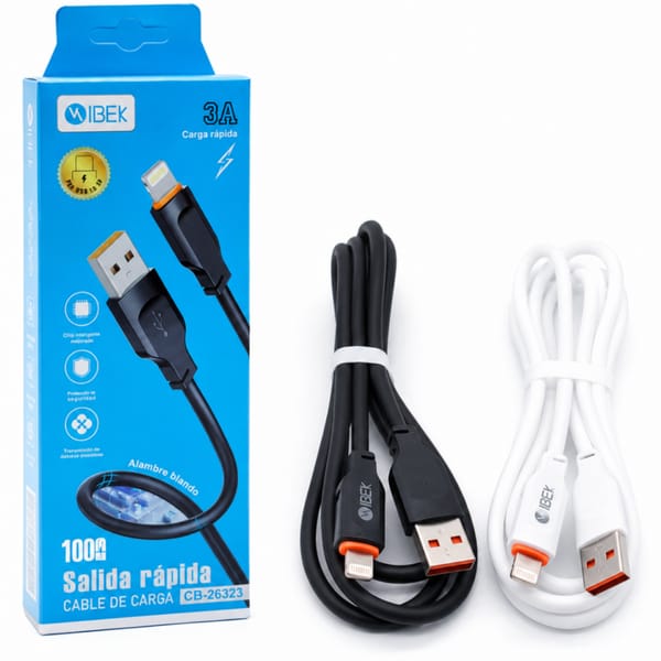 CABLE IBEK 3A TIPO USB-TIPO IPH CB-26323