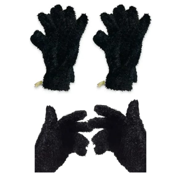 Guantes Peluche Negro SL113