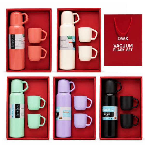 TERMO + TASAS X3PCS 648ML BOLSA ROJA