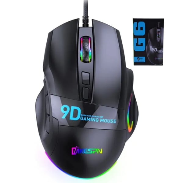 MOUSE GAMER RGB CON CABLE G6 9 BOTONES