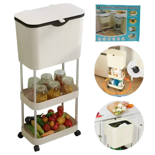 BASURERO o Almacenero con Rueditas NON BENDING GARBAGE BIN YH9811