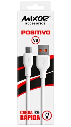 CABLE USB A V8 POSITIVO MIXOR