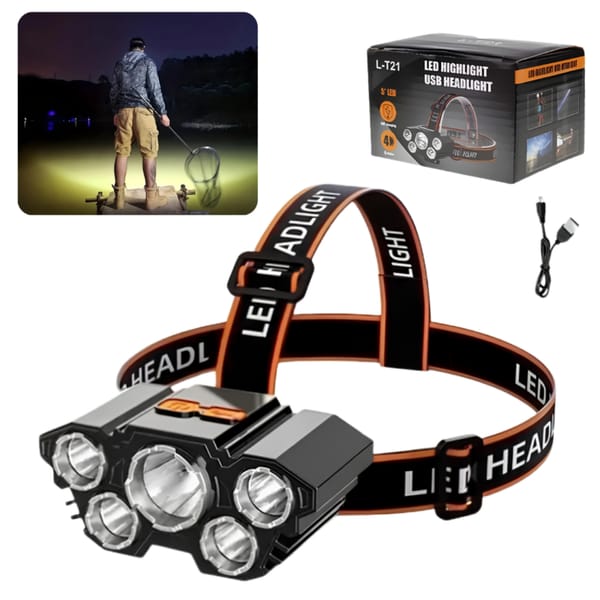 Linterna Minera 5 Lamparas HEADLIGHT L-T21