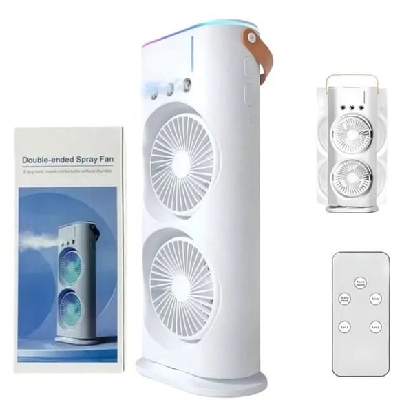 VENTILADOR PORTATIL con SPRAY DOUBLE-ENDED