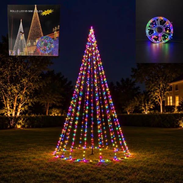 LUZ DE NAVIDAD ROLLO LED V9 50M 240LED MULTICOLOR NV08