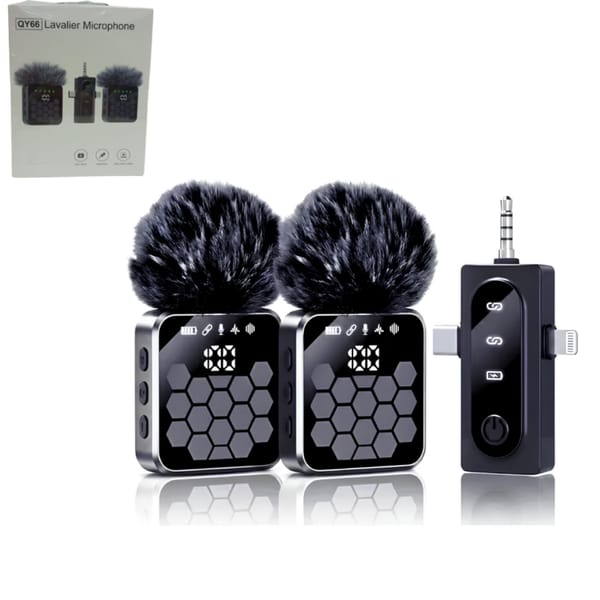 Microfono Doble QY66 Corbateros LAVALIER