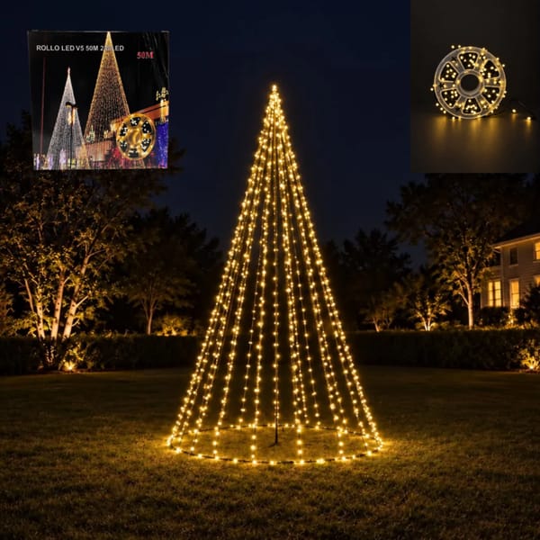 LUZ DE NAVIDAD ROLLO LED V5 50M 240LED CALIDA NV01