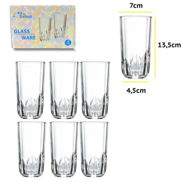 SET DE VASOS DE VIDRIO x6 HIGH QUALITY GLASS RH-439