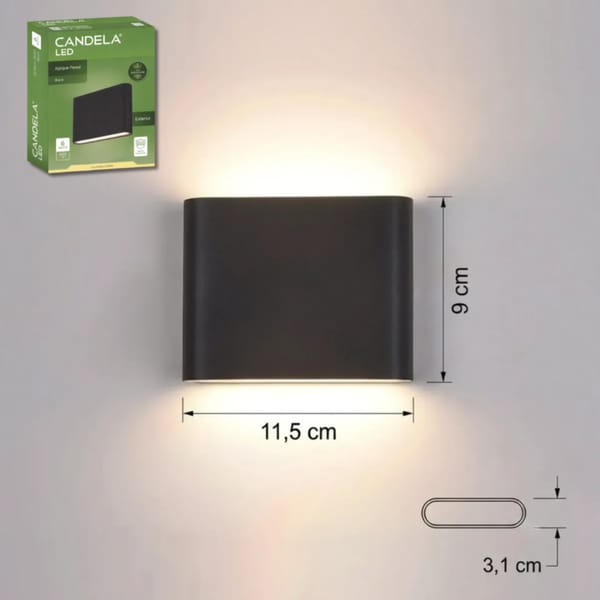 APLIQUE DE PARED BIDIRECCIONAL CANDELA 6W 8042 EXTERIOR