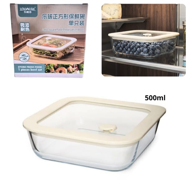 Recipiente de Vidrio Tupper 500ml LOVWISH LBFW/L500