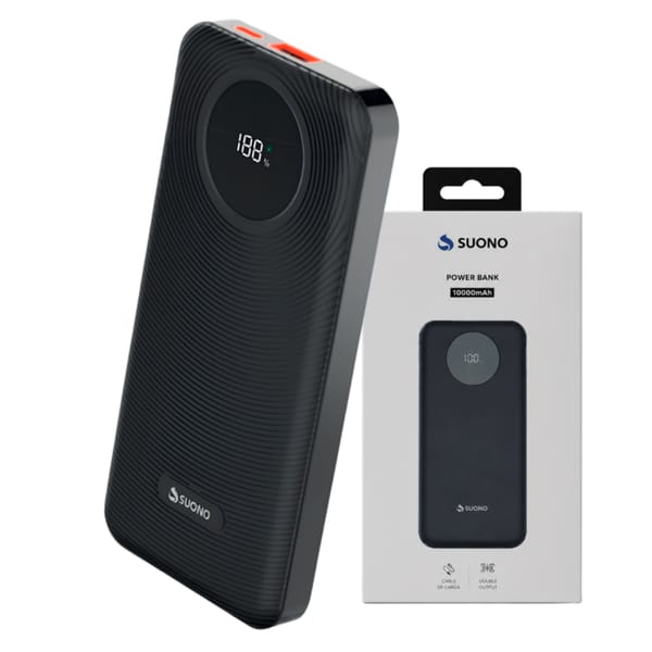 POWERBANK SUONO 10000MAH CON CABLE DE CARGA Y DISPLAY DIGITAL ACC0249