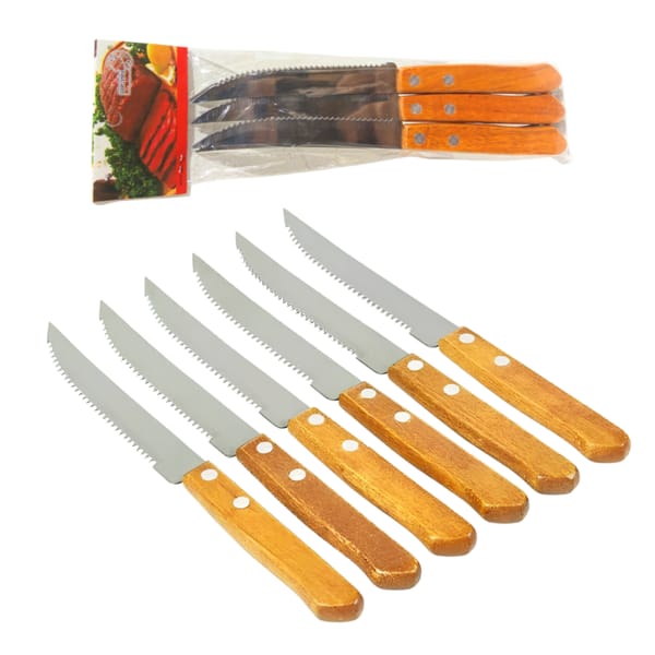 Cuchillos Mango de Madera x6 Piezas – B263991
