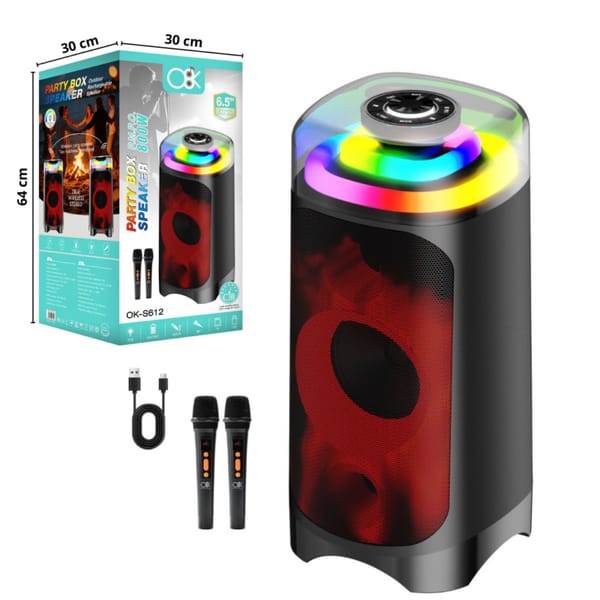 Parlante Bluetooth 6.5" Pulgadas 800W PARTY BOX S612