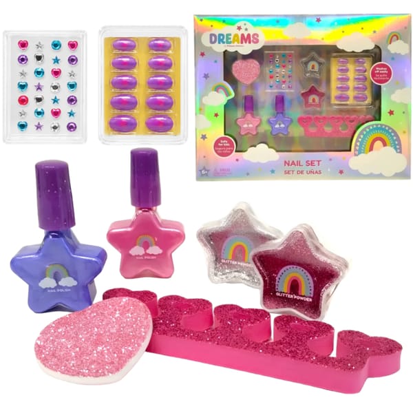 Set de Uñas Infantil Esmaltes Accesorios DREAMS NAIL SET