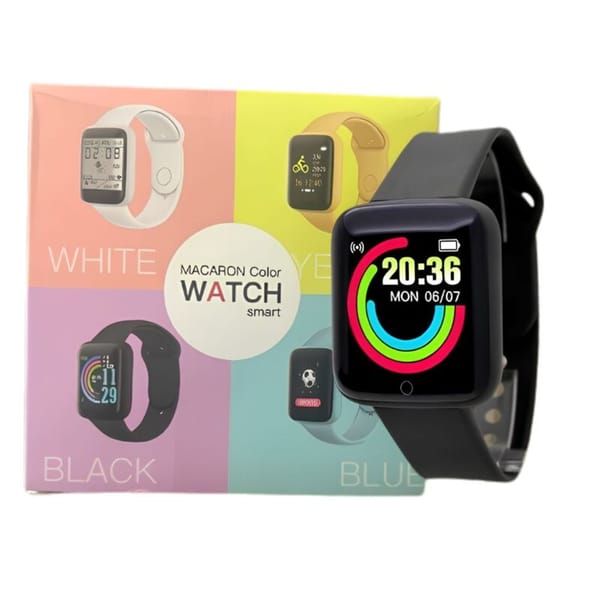 RELOJ SMARTWATCH MACARON CUADRADO Color Blanco o Negro m-10 D20
