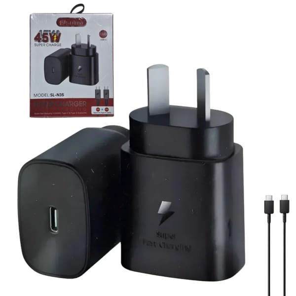 CARGADOR CON CABLE SOLMA 45W SUPER CHARGE SL-N35