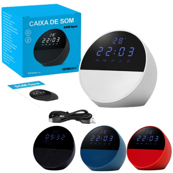 Parlante Reloj Digital Bluetooth 5.3 Aux SOM-SPOT B703