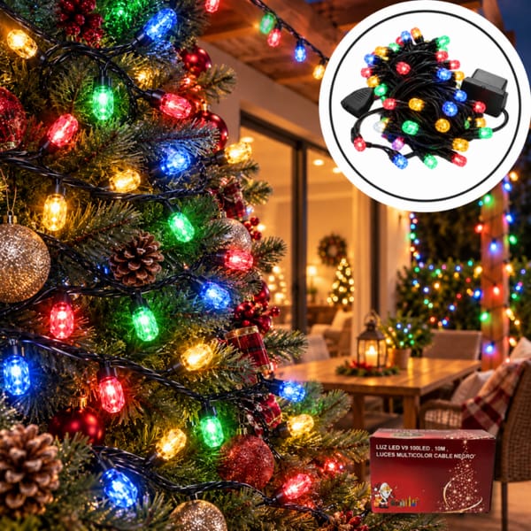 LUZ LED V9 100LED 10M LUCES MULTICOLOR NV67 EXTENSIBLE