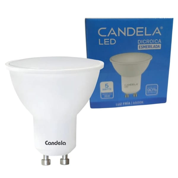 FOCO LED CANDELA FRIO DICROICA 5W