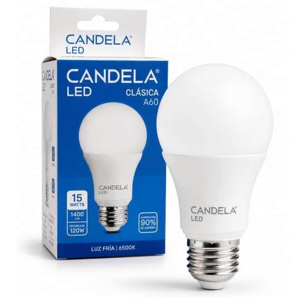 FOCO LED CANDELA LUZ FRIA A60 15W 6796
