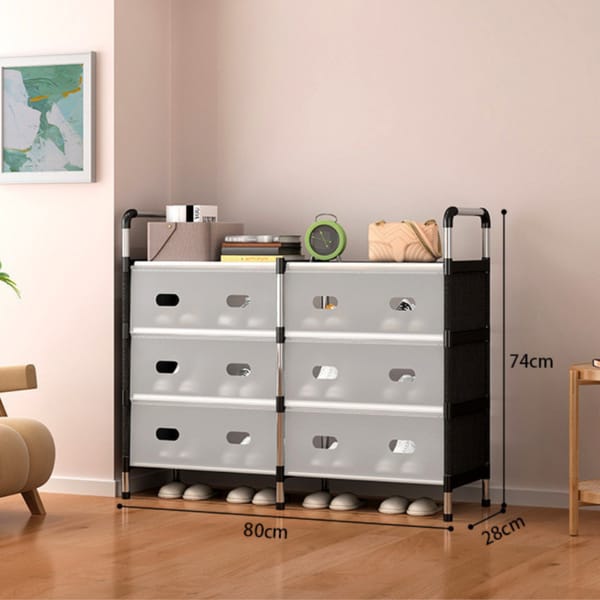 Rack Organizador de Zapatos 4 Niveles 3 Cajones Tapas Antipolvo XJF204