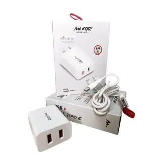 CARGADOR MIXOR REALIDAD 2USB + CABLE TC