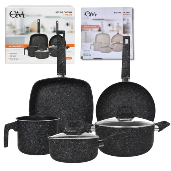 Set de Ollas Antiadherentes x7Pcs OM 30136477/74/76/75