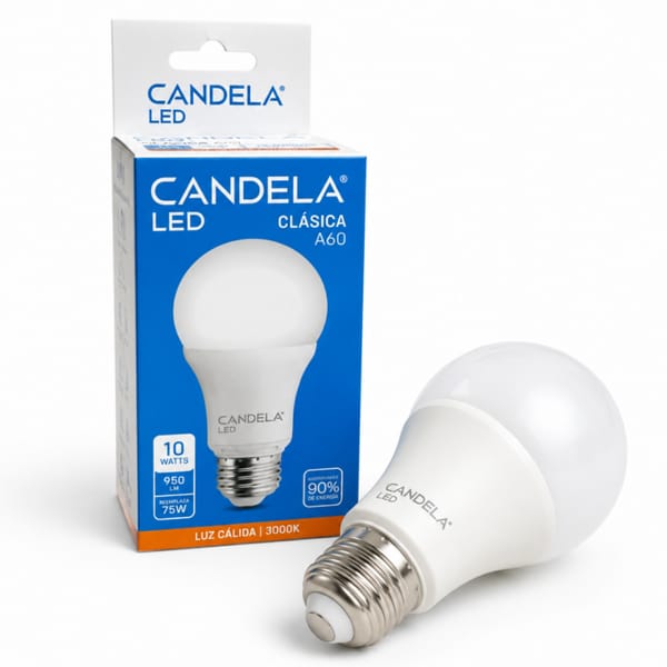 FOCO LED CANDELA CLASICA LUZ CALIDA 10W 7630