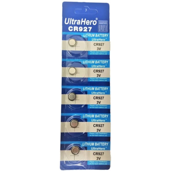 5 Piezas Cr927 Botón Moneda Batería Litio 3.0 V Blister Tarjeta