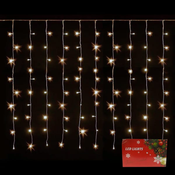 Lluvia Cortina Led Calida 120 Luces 3Mts NV35