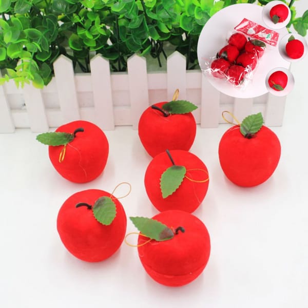 SET DE 6 MANZANAS ROJAS DECORATIVA CH25-6389-12