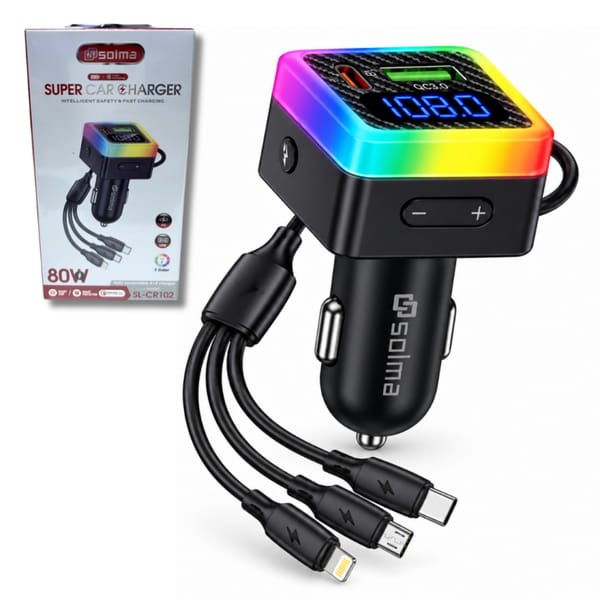 Cargador Para Auto 3 en 1 SOLMA SUPER CAR CHARGER SL-CR102